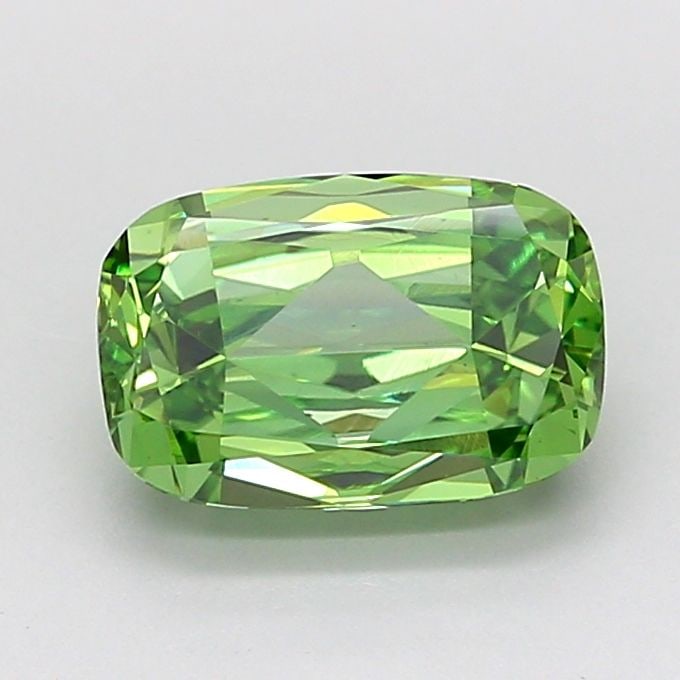 Loose Diamond - CUSHION MODIFIED 1.51ct Fancy Vivid Green VS1: Loose Diamond - CUSHION MODIFIED 1.51ct Fancy Vivid Green VS1 Source: This is a real non-mined Diamond that has been grown in a lab Shape: CUSHION MODIFIED Carats: 1.51 Color: Fancy Vivid Green Certif