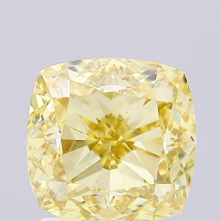 Loose Diamond - CUSHION BRILLIANT 2.32ct Fancy Intense Yellow VS1: Loose Diamond - CUSHION BRILLIANT 2.32ct Fancy Intense Yellow VS1 Source: This is a real non-mined Diamond that has been grown in a lab Shape: CUSHION BRILLIANT Carats: 2.32 Color: Fancy Intense Yello