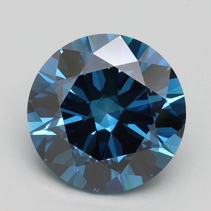 Loose Diamond - ROUND 2.6ct Fancy Vivid Blue VS1: Loose Diamond - ROUND 2.6ct Fancy Vivid Blue VS1 Source: This is a real non-mined Diamond that has been grown in a lab Shape: ROUND Carats: 2.6 Color: Fancy Vivid Blue Certification: IGI Video:
