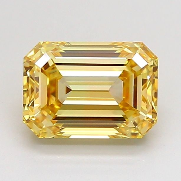 Loose Diamond - EMERALD 1.51ct Fancy Intense Yellow VVS1: Loose Diamond - EMERALD 1.51ct Fancy Intense Yellow VVS1 Source: This is a real non-mined Diamond that has been grown in a lab Shape: EMERALD Carats: 1.51 Color: Fancy Intense Yellow Certification: IG