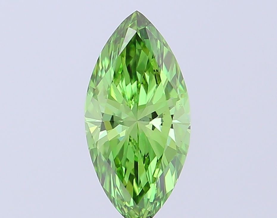 Loose Diamond - MARQUISE 0.73ct Fancy Vivid Green VS1: Loose Diamond - MARQUISE 0.73ct Fancy Vivid Green VS1 Source: This is a real non-mined Diamond that has been grown in a lab Shape: MARQUISE Carats: 0.73 Color: Fancy Vivid Green Certification: IGI Vid