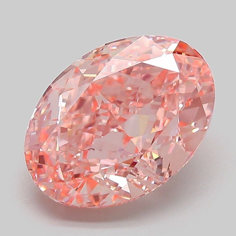 Loose Diamond - OVAL 4.38ct Fancy Vivid Pink VVS2: Loose Diamond - OVAL 4.38ct Fancy Vivid Pink VVS2 Source: This is a real non-mined Diamond that has been grown in a lab Shape: OVAL Carats: 4.38 Color: Fancy Vivid Pink Certification: IGI Video: