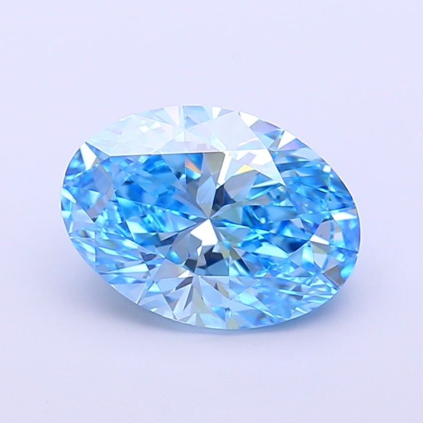 Loose Diamond - OVAL 2.58ct Fancy Vivid Blue VVS2: Loose Diamond - OVAL 2.58ct Fancy Vivid Blue VVS2 Source: This is a real non-mined Diamond that has been grown in a lab Shape: OVAL Carats: 2.58 Color: Fancy Vivid Blue Certification: IGI Video: