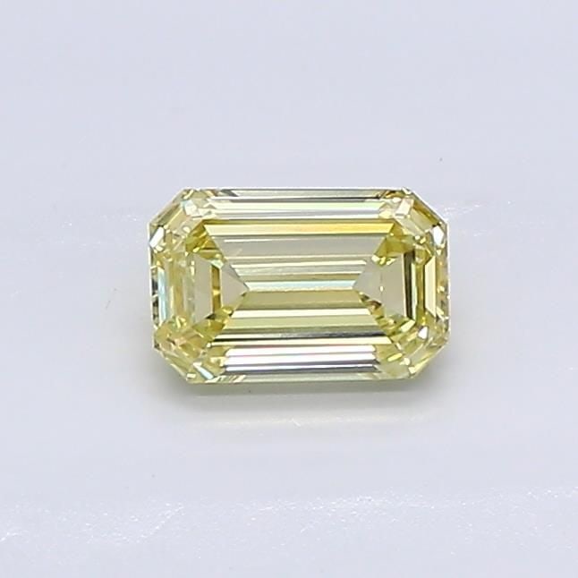 Loose Diamond - EMERALD 0.45ct Fancy Vivid Yellow VVS2: Loose Diamond - EMERALD 0.45ct Fancy Vivid Yellow VVS2 Source: This is a real non-mined Diamond that has been grown in a lab Shape: EMERALD Carats: 0.45 Color: Fancy Vivid Yellow Certification: NONE V
