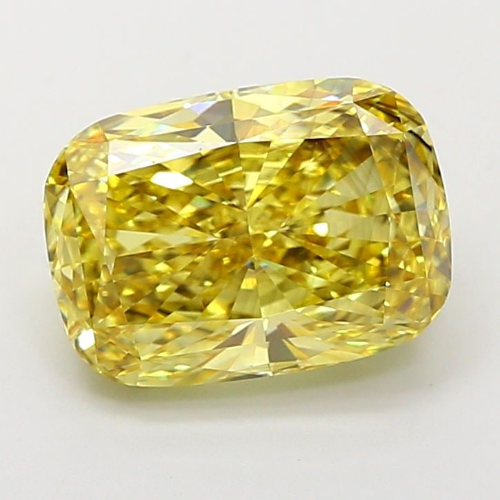 Loose Diamond - CUSHION MODIFIED 5.01ct Fancy Intense Yellow SI1: Loose Diamond - CUSHION MODIFIED 5.01ct Fancy Intense Yellow SI1 Source: This is a real non-mined Diamond that has been grown in a lab Shape: CUSHION MODIFIED Carats: 5.01 Color: Fancy Intense Yellow 