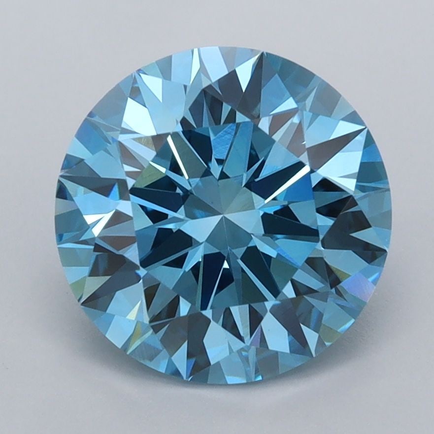 Ideal Loose Diamond - ROUND 2.94ct Fancy Vivid Blue VVS2: Ideal Loose Diamond - ROUND 2.94ct Fancy Vivid Blue VVS2 Source: This is a real non-mined Diamond that has been grown in a lab Shape: ROUND Carats: 2.94 Color: Fancy Vivid Blue Certification: IGI Vide