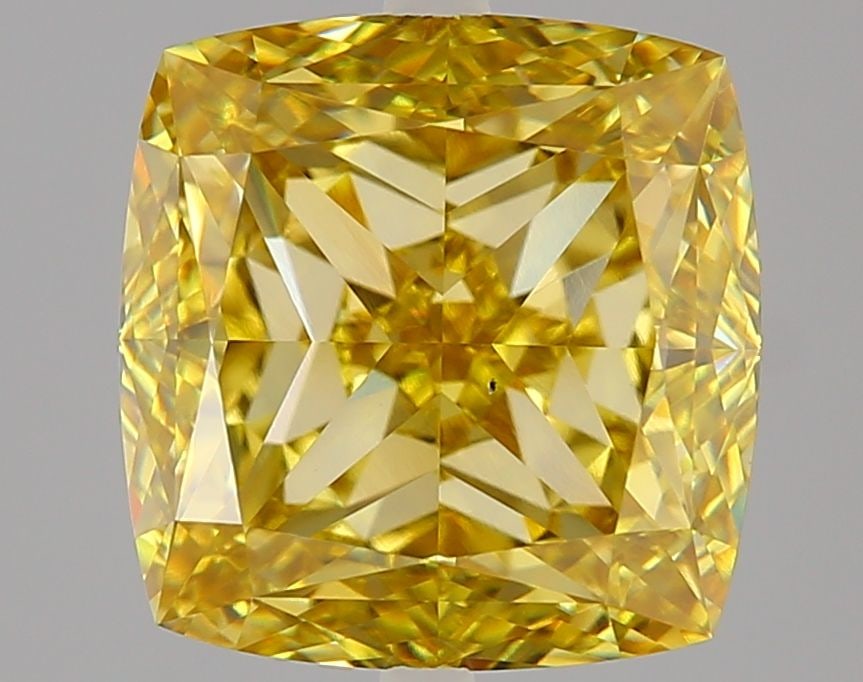 Loose Diamond - CUSHION MODIFIED 4.01ct Fancy Intense Yellow VS2: Loose Diamond - CUSHION MODIFIED 4.01ct Fancy Intense Yellow VS2 Source: This is a real non-mined Diamond that has been grown in a lab Shape: CUSHION MODIFIED Carats: 4.01 Color: Fancy Intense Yellow 