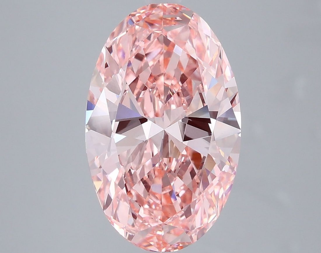 Loose Diamond - OVAL 4.21ct Fancy Vivid Pink VS1: Loose Diamond - OVAL 4.21ct Fancy Vivid Pink VS1 Source: This is a real non-mined Diamond that has been grown in a lab Shape: OVAL Carats: 4.21 Color: Fancy Vivid Pink Certification: IGI Video: