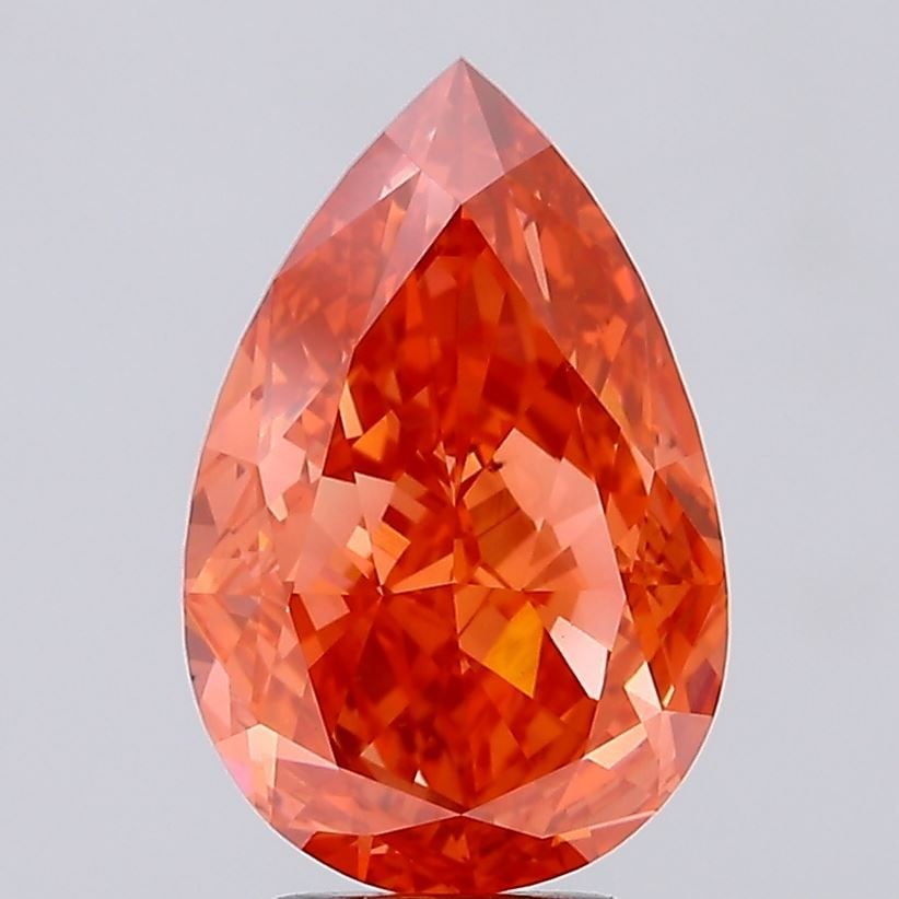 Loose Diamond - PEAR 5.55ct Fancy Vivid Red VS1: Loose Diamond - PEAR 5.55ct Fancy Vivid Red VS1 Source: This is a real non-mined Diamond that has been grown in a lab Shape: PEAR Carats: 5.55 Color: Fancy Vivid Red Certification: NONE Video: