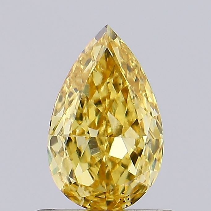 Loose Diamond - PEAR 0.68ct Fancy Vivid Brownish Yellow VS2: Loose Diamond - PEAR 0.68ct Fancy Vivid Brownish Yellow VS2 Source: This is a real non-mined Diamond that has been grown in a lab Shape: PEAR Carats: 0.68 Color: Fancy Vivid Brownish Yellow Certificat