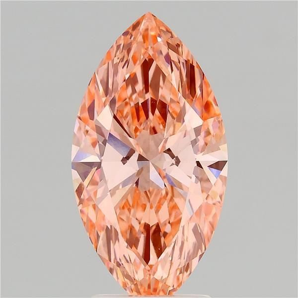 Loose Diamond - MARQUISE 3.01ct Fancy Vivid Orangey Pink VVS2: Loose Diamond - MARQUISE 3.01ct Fancy Vivid Orangey Pink VVS2 Source: This is a real non-mined Diamond that has been grown in a lab Shape: MARQUISE Carats: 3.01 Color: Fancy Vivid Orangey Pink Certifi
