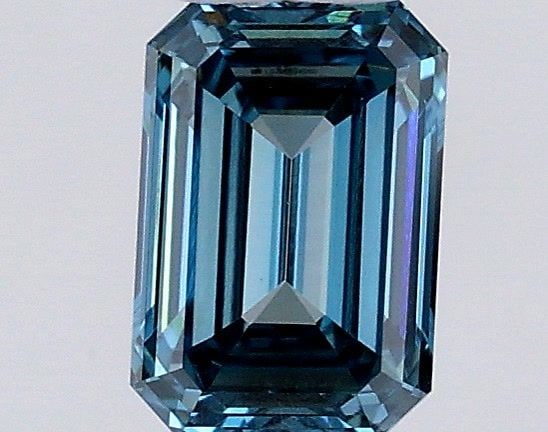 Loose Diamond - EMERALD 0.53ct Fancy Vivid Blue VS1: Loose Diamond - EMERALD 0.53ct Fancy Vivid Blue VS1 Source: This is a real non-mined Diamond that has been grown in a lab Shape: EMERALD Carats: 0.53 Color: Fancy Vivid Blue Certification: IGI Video:
