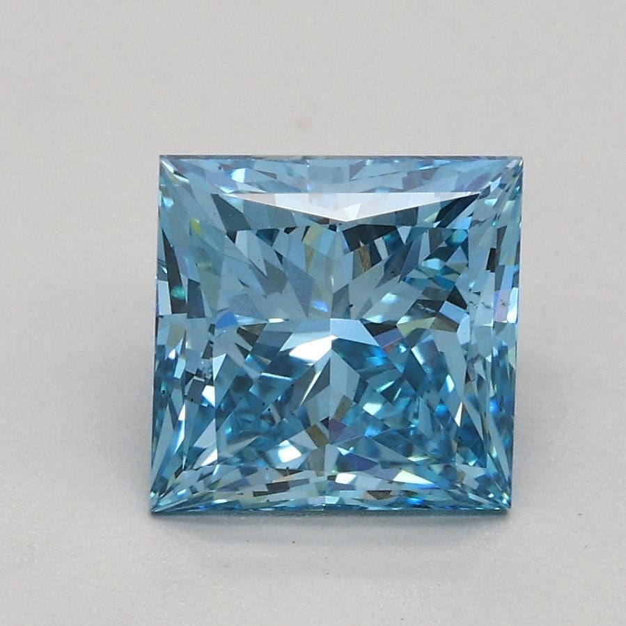 Loose Diamond - PRINCESS 1.57ct Fancy Vivid Blue VS2: Loose Diamond - PRINCESS 1.57ct Fancy Vivid Blue VS2 Source: This is a real non-mined Diamond that has been grown in a lab Shape: PRINCESS Carats: 1.57 Color: Fancy Vivid Blue Certification: IGI Video