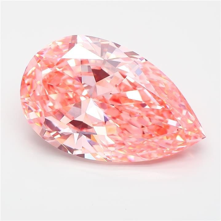 Loose Diamond - PEAR 15.11ct Fancy Vivid Pink VS1: Loose Diamond - PEAR 15.11ct Fancy Vivid Pink VS1 Source: This is a real non-mined Diamond that has been grown in a lab Shape: PEAR Carats: 15.11 Color: Fancy Vivid Pink Certification: IGI Video: