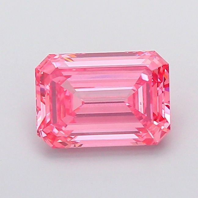 Loose Diamond - EMERALD 2.7ct Fancy Vivid Pink VVS2: Loose Diamond - EMERALD 2.7ct Fancy Vivid Pink VVS2 Source: This is a real non-mined Diamond that has been grown in a lab Shape: EMERALD Carats: 2.7 Color: Fancy Vivid Pink Certification: IGI Video:
