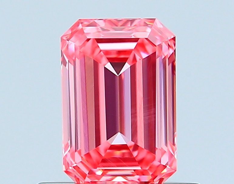 Loose Diamond - EMERALD 0.64ct Fancy Vivid Pink VVS1: Loose Diamond - EMERALD 0.64ct Fancy Vivid Pink VVS1 Source: This is a real non-mined Diamond that has been grown in a lab Shape: EMERALD Carats: 0.64 Color: Fancy Vivid Pink Certification: IGI Video: