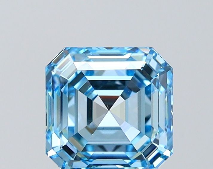 Loose Diamond - ASSCHER 1.51ct Fancy Vivid Blue VS1: Loose Diamond - ASSCHER 1.51ct Fancy Vivid Blue VS1 Source: This is a real non-mined Diamond that has been grown in a lab Shape: ASSCHER Carats: 1.51 Color: Fancy Vivid Blue Certification: IGI Video: