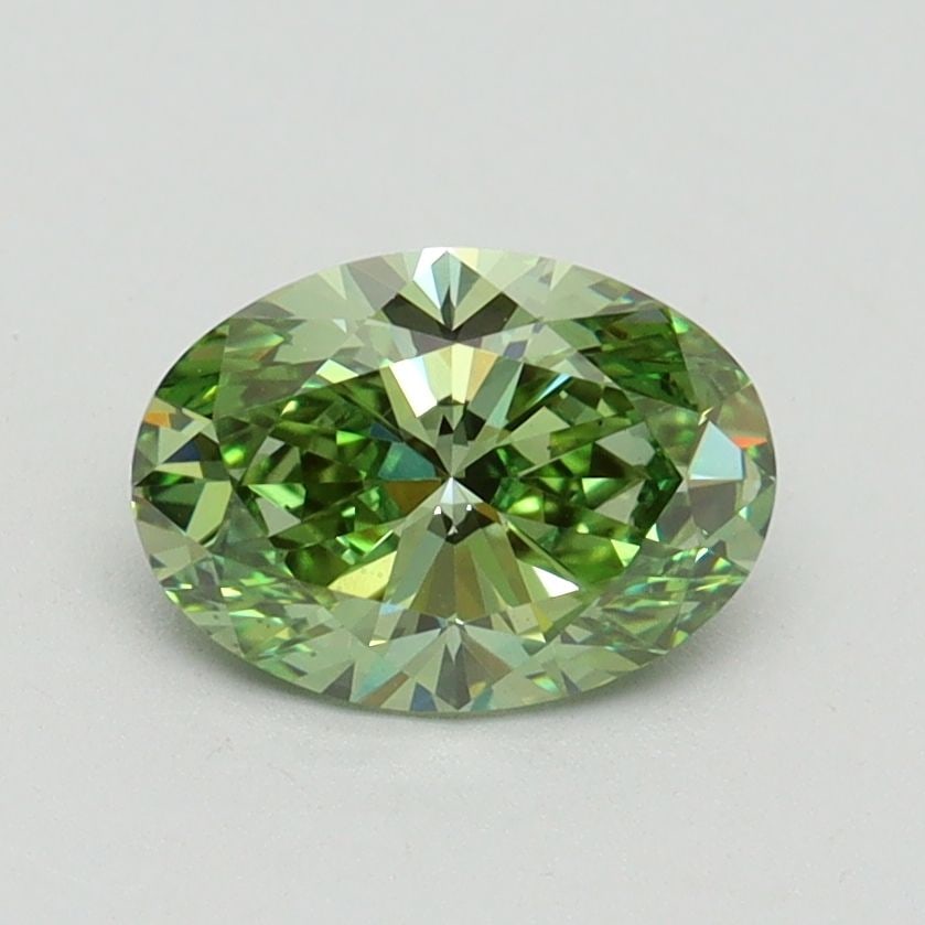 Loose Diamond - OVAL 1.03ct Fancy Vivid Green VS1: Loose Diamond - OVAL 1.03ct Fancy Vivid Green VS1 Source: This is a real non-mined Diamond that has been grown in a lab Shape: OVAL Carats: 1.03 Color: Fancy Vivid Green Certification: IGI Video: