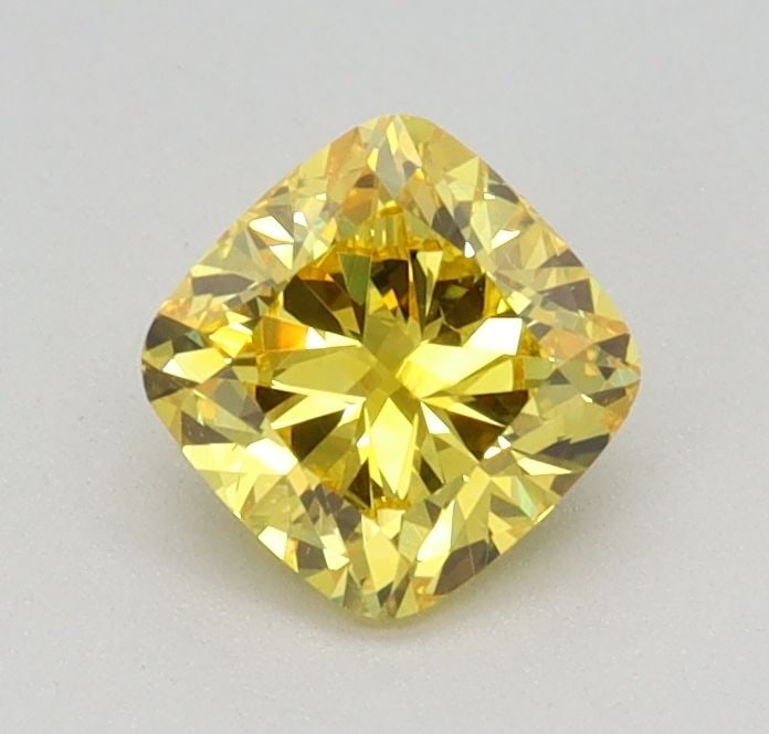Loose Diamond - CUSHION MODIFIED 0.49ct Fancy Intense Yellow VS1: Loose Diamond - CUSHION MODIFIED 0.49ct Fancy Intense Yellow VS1 Source: This is a real non-mined Diamond that has been grown in a lab Shape: CUSHION MODIFIED Carats: 0.49 Color: Fancy Intense Yellow 