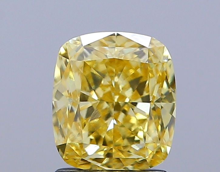 Loose Diamond - CUSHION MODIFIED 2.01ct Fancy Vivid Yellow VVS1: Loose Diamond - CUSHION MODIFIED 2.01ct Fancy Vivid Yellow VVS1 Source: This is a real non-mined Diamond that has been grown in a lab Shape: CUSHION MODIFIED Carats: 2.01 Color: Fancy Vivid Yellow Cer