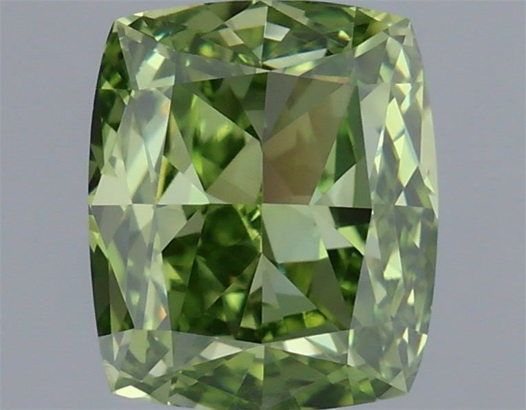 Loose Diamond - CUSHION MODIFIED 1.24ct Fancy Vivid Green VS1: Loose Diamond - CUSHION MODIFIED 1.24ct Fancy Vivid Green VS1 Source: This is a real non-mined Diamond that has been grown in a lab Shape: CUSHION MODIFIED Carats: 1.24 Color: Fancy Vivid Green Certif