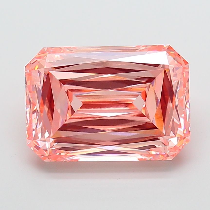Loose Diamond - RADIANT 10.04ct Fancy Vivid Pink VS1: Loose Diamond - RADIANT 10.04ct Fancy Vivid Pink VS1 Source: This is a real non-mined Diamond that has been grown in a lab Shape: RADIANT Carats: 10.04 Color: Fancy Vivid Pink Certification: IGI Video
