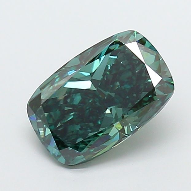 Loose Diamond - CUSHION MODIFIED 3.09ct Fancy Vivid Green VS2: Loose Diamond - CUSHION MODIFIED 3.09ct Fancy Vivid Green VS2 Source: This is a real non-mined Diamond that has been grown in a lab Shape: CUSHION MODIFIED Carats: 3.09 Color: Fancy Vivid Green Certif