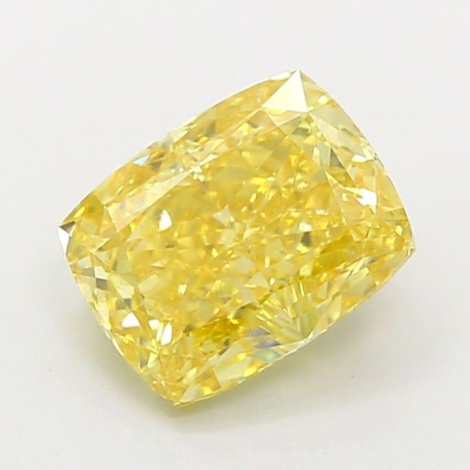 Loose Diamond - CUSHION MODIFIED 2.08ct Fancy Vivid Yellow VVS2: Loose Diamond - CUSHION MODIFIED 2.08ct Fancy Vivid Yellow VVS2 Source: This is a real non-mined Diamond that has been grown in a lab Shape: CUSHION MODIFIED Carats: 2.08 Color: Fancy Vivid Yellow Cer