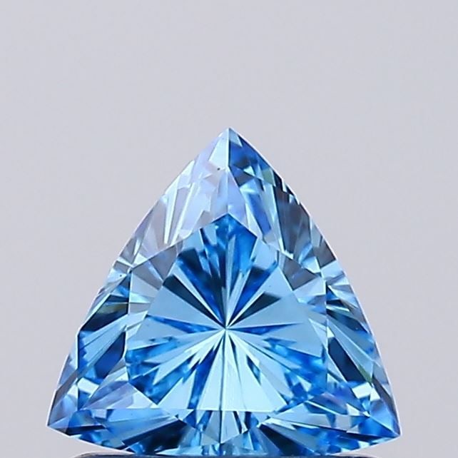 Loose Diamond - TRIANGULAR 0.49ct Fancy Vivid Blue VVS2: Loose Diamond - TRIANGULAR 0.49ct Fancy Vivid Blue VVS2 Source: This is a real non-mined Diamond that has been grown in a lab Shape: TRIANGULAR Carats: 0.49 Color: Fancy Vivid Blue Certification: NONE