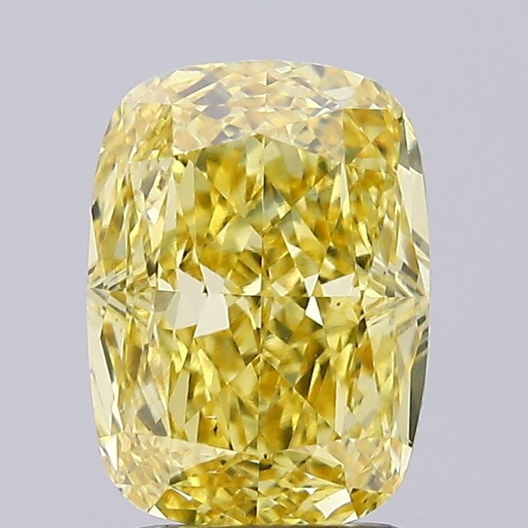 Loose Diamond - CUSHION MODIFIED 2.66ct Fancy Vivid Yellow VS1: Loose Diamond - CUSHION MODIFIED 2.66ct Fancy Vivid Yellow VS1 Source: This is a real non-mined Diamond that has been grown in a lab Shape: CUSHION MODIFIED Carats: 2.66 Color: Fancy Vivid Yellow Cert
