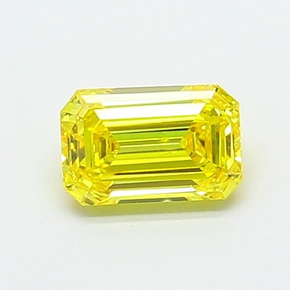 Loose Diamond - EMERALD 0.72ct Fancy Vivid Yellow VS2: Loose Diamond - EMERALD 0.72ct Fancy Vivid Yellow VS2 Source: This is a real non-mined Diamond that has been grown in a lab Shape: EMERALD Carats: 0.72 Color: Fancy Vivid Yellow Certification: IGI Vid