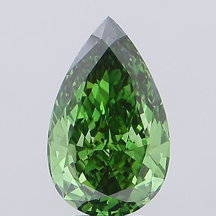 Loose Diamond - PEAR 5.03ct Fancy Vivid Green VS2: Loose Diamond - PEAR 5.03ct Fancy Vivid Green VS2 Source: This is a real non-mined Diamond that has been grown in a lab Shape: PEAR Carats: 5.03 Color: Fancy Vivid Green Certification: IGI Video: