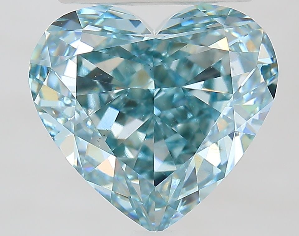Loose Diamond - HEART 3.51ct Fancy Intense Blueish Green VS1: Loose Diamond - HEART 3.51ct Fancy Intense Blueish Green VS1 Source: This is a real non-mined Diamond that has been grown in a lab Shape: HEART Carats: 3.51 Color: Fancy Intense Blueish Green Certific