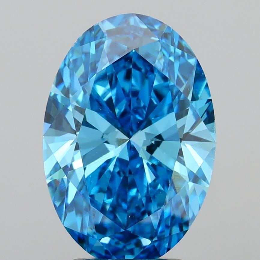 Loose Diamond - OVAL 3.03ct Fancy Vivid Blue VVS2: Loose Diamond - OVAL 3.03ct Fancy Vivid Blue VVS2 Source: This is a real non-mined Diamond that has been grown in a lab Shape: OVAL Carats: 3.03 Color: Fancy Vivid Blue Certification: IGI Video: