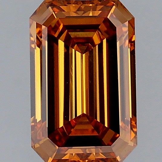 Loose Diamond - EMERALD 1.45ct Fancy Brown VS1: Loose Diamond - EMERALD 1.45ct Fancy Brown VS1 Source: This is a real non-mined Diamond that has been grown in a lab Shape: EMERALD Carats: 1.45 Color: Fancy Brown Certification: IGI Video: