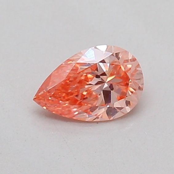 Loose Diamond - PEAR 0.18ct Fancy Intense Orangey Pink VVS2: Loose Diamond - PEAR 0.18ct Fancy Intense Orangey Pink VVS2 Source: This is a real non-mined Diamond that has been grown in a lab Shape: PEAR Carats: 0.18 Color: Fancy Intense Orangey Pink Certificati