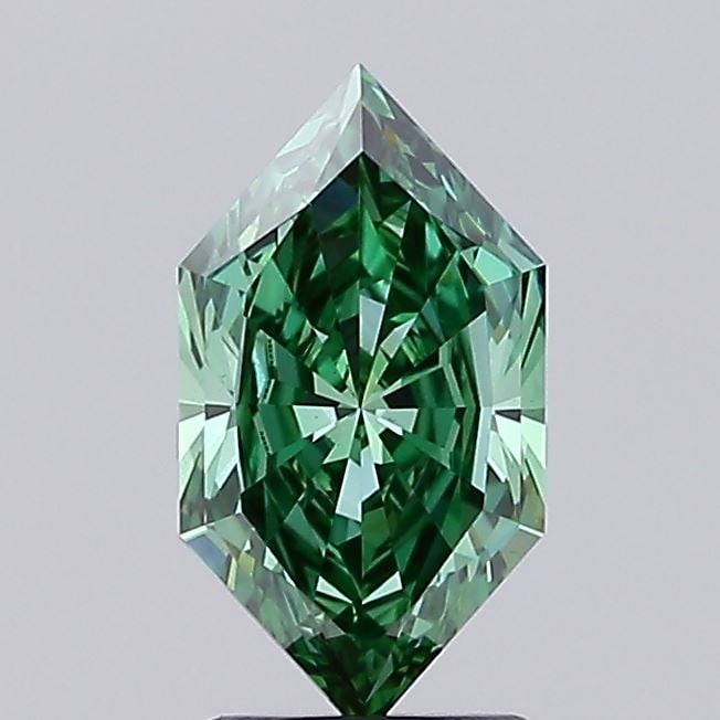 Loose Diamond - HEXAGONAL 2.03ct Fancy Vivid Green VS1: Loose Diamond - HEXAGONAL 2.03ct Fancy Vivid Green VS1 Source: This is a real non-mined Diamond that has been grown in a lab Shape: HEXAGONAL Carats: 2.03 Color: Fancy Vivid Green Certification: IGI V