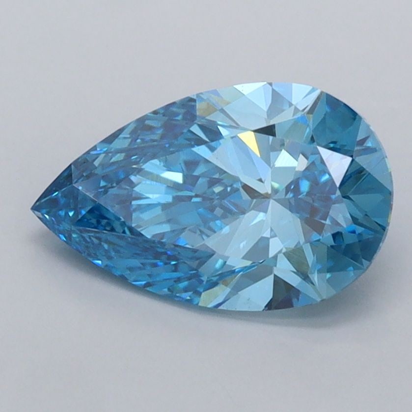 Loose Diamond - PEAR 1.58ct Fancy Vivid Blue VVS2: Loose Diamond - PEAR 1.58ct Fancy Vivid Blue VVS2 Source: This is a real non-mined Diamond that has been grown in a lab Shape: PEAR Carats: 1.58 Color: Fancy Vivid Blue Certification: IGI Video: