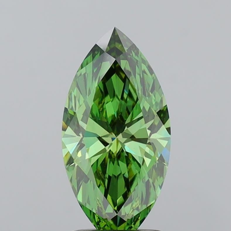 Loose Diamond - MARQUISE 1.46ct Fancy Vivid Green VS1: Loose Diamond - MARQUISE 1.46ct Fancy Vivid Green VS1 Source: This is a real non-mined Diamond that has been grown in a lab Shape: MARQUISE Carats: 1.46 Color: Fancy Vivid Green Certification: IGI Vid