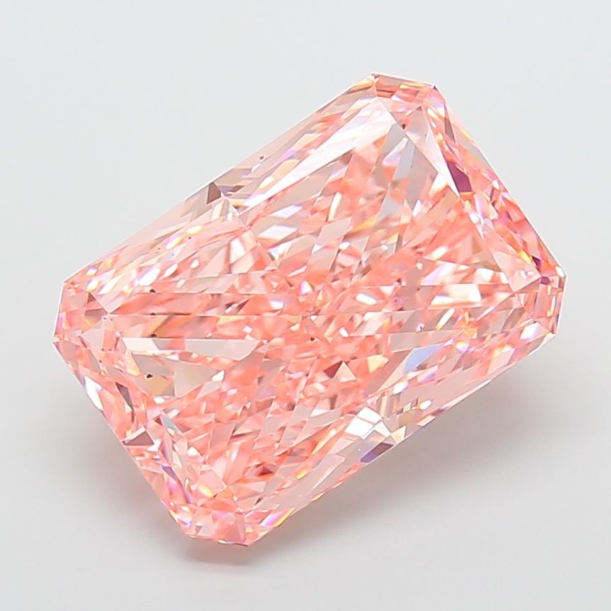 Loose Diamond - RADIANT 15.1ct Fancy Intense Pink VS2: Loose Diamond - RADIANT 15.1ct Fancy Intense Pink VS2 Source: This is a real non-mined Diamond that has been grown in a lab Shape: RADIANT Carats: 15.1 Color: Fancy Intense Pink Certification: IGI Vid