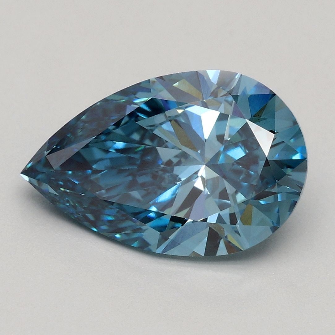 Loose Diamond - PEAR 2.21ct Fancy Vivid Blue VS1: Loose Diamond - PEAR 2.21ct Fancy Vivid Blue VS1 Source: This is a real non-mined Diamond that has been grown in a lab Shape: PEAR Carats: 2.21 Color: Fancy Vivid Blue Certification: IGI Video: