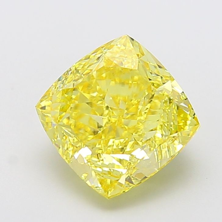 Loose Diamond - CUSHION MODIFIED 5.26ct Fancy Intense Yellow VS1: Loose Diamond - CUSHION MODIFIED 5.26ct Fancy Intense Yellow VS1 Source: This is a real non-mined Diamond that has been grown in a lab Shape: CUSHION MODIFIED Carats: 5.26 Color: Fancy Intense Yellow 