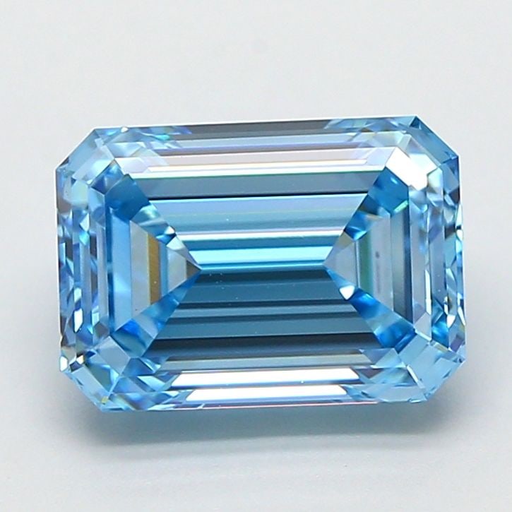 Loose Diamond - EMERALD 3.04ct Fancy Vivid Blue VVS2: Loose Diamond - EMERALD 3.04ct Fancy Vivid Blue VVS2 Source: This is a real non-mined Diamond that has been grown in a lab Shape: EMERALD Carats: 3.04 Color: Fancy Vivid Blue Certification: IGI Video: