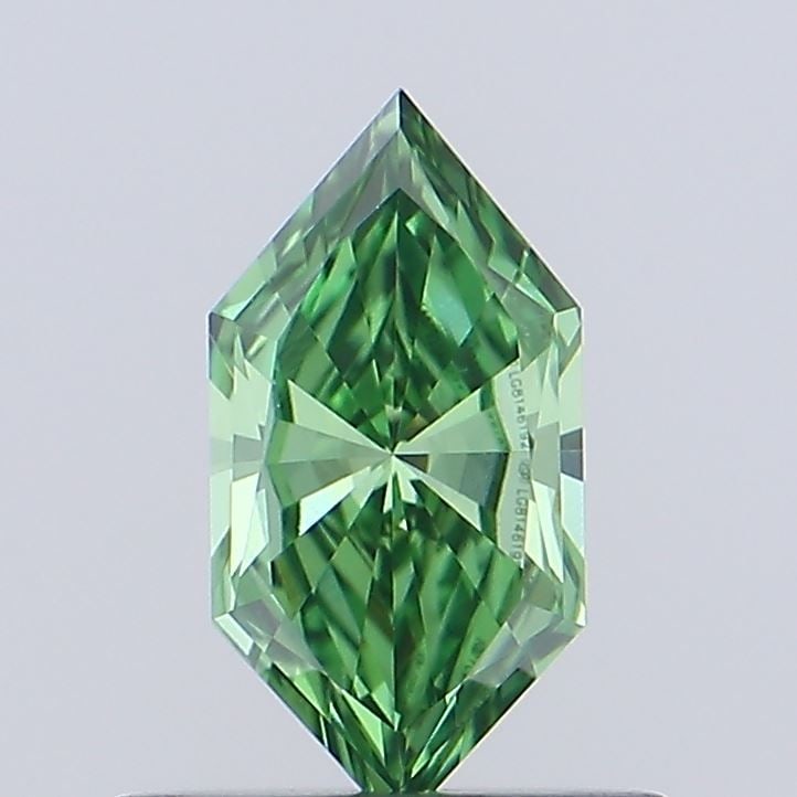 Loose Diamond - HEXAGONAL 0.5ct Fancy Vivid Green VVS2: Loose Diamond - HEXAGONAL 0.5ct Fancy Vivid Green VVS2 Source: This is a real non-mined Diamond that has been grown in a lab Shape: HEXAGONAL Carats: 0.5 Color: Fancy Vivid Green Certification: IGI Vi