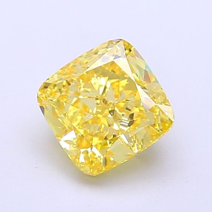 Loose Diamond - CUSHION MODIFIED 1.63ct Fancy Intense Yellow VS1: Loose Diamond - CUSHION MODIFIED 1.63ct Fancy Intense Yellow VS1 Source: This is a real non-mined Diamond that has been grown in a lab Shape: CUSHION MODIFIED Carats: 1.63 Color: Fancy Intense Yellow 