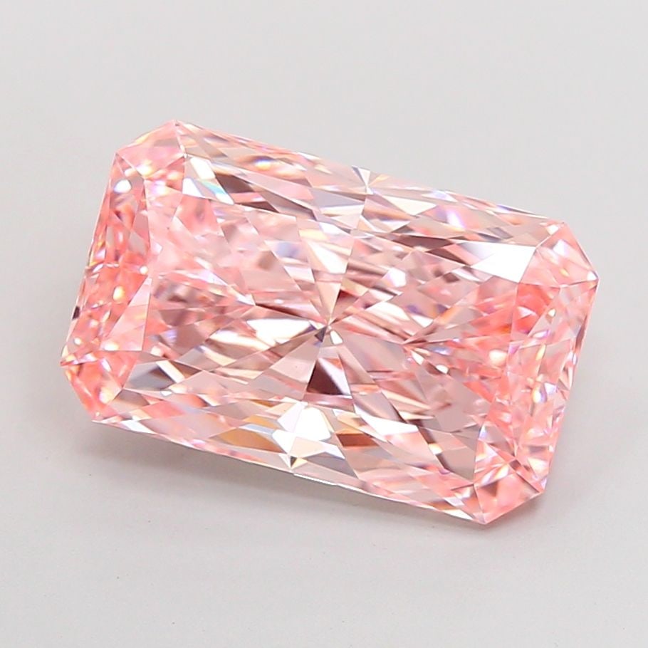 Loose Diamond - RADIANT 5.71ct Fancy Vivid Pink VS1: Loose Diamond - RADIANT 5.71ct Fancy Vivid Pink VS1 Source: This is a real non-mined Diamond that has been grown in a lab Shape: RADIANT Carats: 5.71 Color: Fancy Vivid Pink Certification: IGI Video: