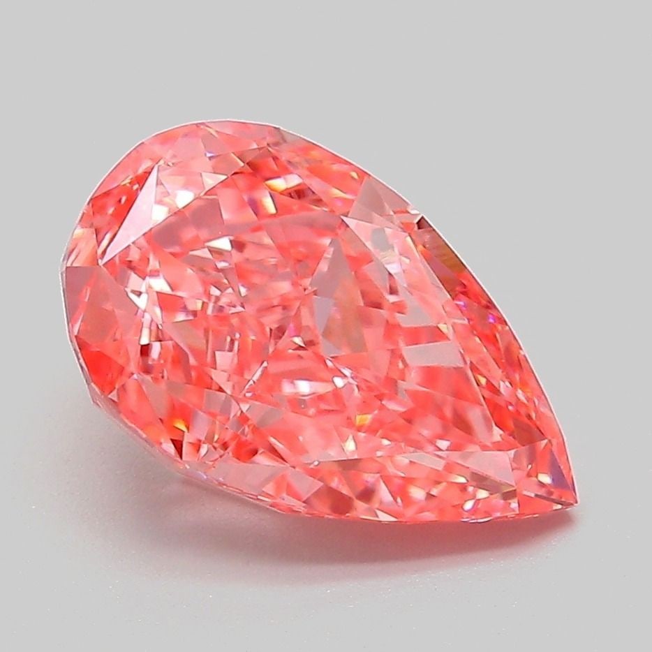 Loose Diamond - PEAR 3.06ct Fancy Vivid Pink VVS2: Loose Diamond - PEAR 3.06ct Fancy Vivid Pink VVS2 Source: This is a real non-mined Diamond that has been grown in a lab Shape: PEAR Carats: 3.06 Color: Fancy Vivid Pink Certification: IGI Video: