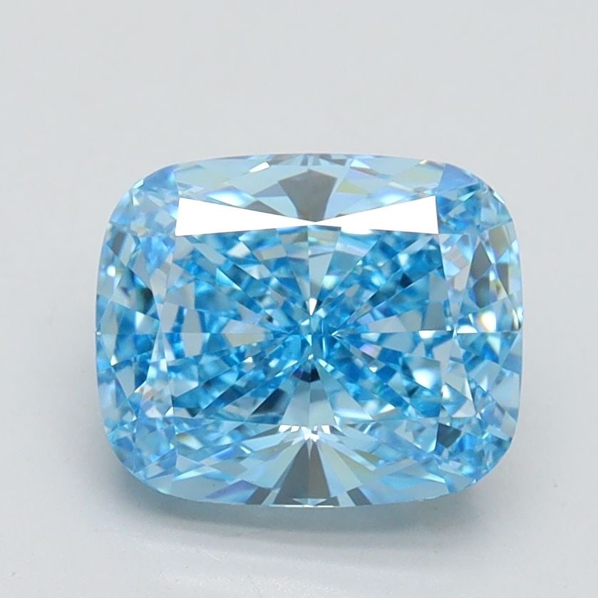 Loose Diamond - CUSHION BRILLIANT 2.03ct Fancy Vivid Blue VVS2: Loose Diamond - CUSHION BRILLIANT 2.03ct Fancy Vivid Blue VVS2 Source: This is a real non-mined Diamond that has been grown in a lab Shape: CUSHION BRILLIANT Carats: 2.03 Color: Fancy Vivid Blue Certi