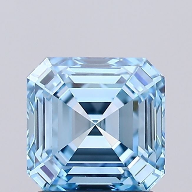 Loose Diamond - ASSCHER 1.59ct Fancy Vivid Blue VS1: Loose Diamond - ASSCHER 1.59ct Fancy Vivid Blue VS1 Source: This is a real non-mined Diamond that has been grown in a lab Shape: ASSCHER Carats: 1.59 Color: Fancy Vivid Blue Certification: IGI Video: