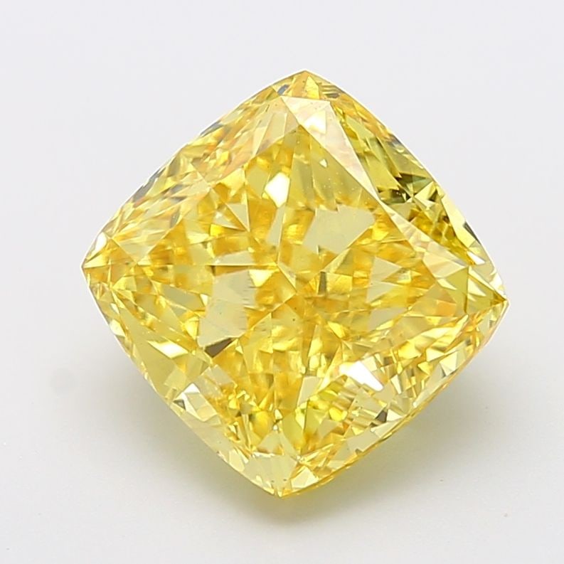 Loose Diamond - CUSHION MODIFIED 7.03ct Fancy Vivid Yellow SI1: Loose Diamond - CUSHION MODIFIED 7.03ct Fancy Vivid Yellow SI1 Source: This is a real non-mined Diamond that has been grown in a lab Shape: CUSHION MODIFIED Carats: 7.03 Color: Fancy Vivid Yellow Cert
